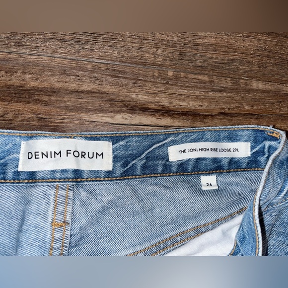 Denim Forum Blue Straight Leg Jeans with Cropped Finish - Picture 5 of 8